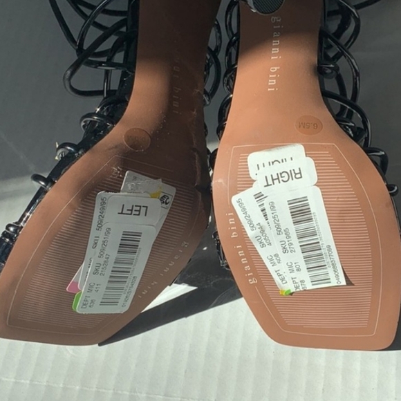 NEW Gianni Bini Rydelle Gladiator Patent Leather Knee High Sandals Heels Summer - Picture 3 of 11